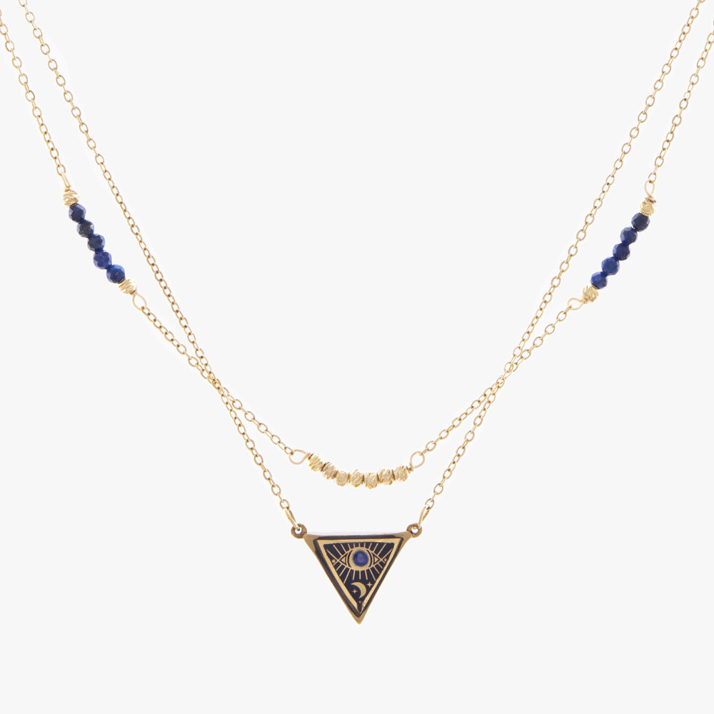 10015132-W.jpg گردنبند زنانه بینا با ورق طلا و زنجیر سری هور - 1