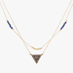 گردنبند زنانه بینا با ورق طلا و زنجیر سری هور