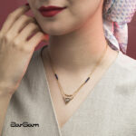 گردنبند زنانه بینا با ورق طلا و زنجیر سری هور - 2