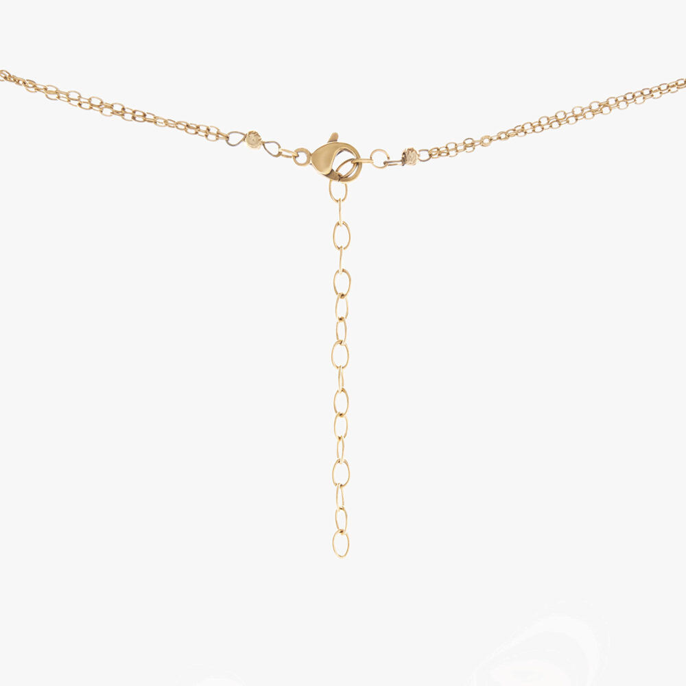 گردنبند زنانه آلاله با ورق طلا و زنجیر سری یزدان - 3