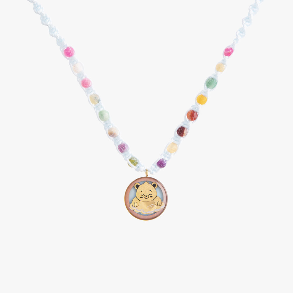 گردنبند بچه گانه پاندا با ورق طلا و سنگ سری شادی - 1