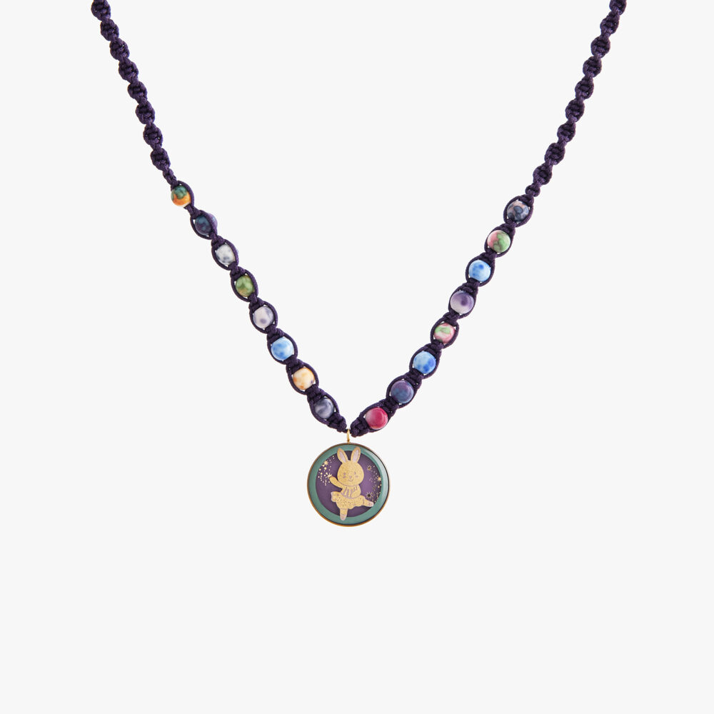 گردنبند بچه گانه بانی با ورق طلا و سنگ سری شادی - 1