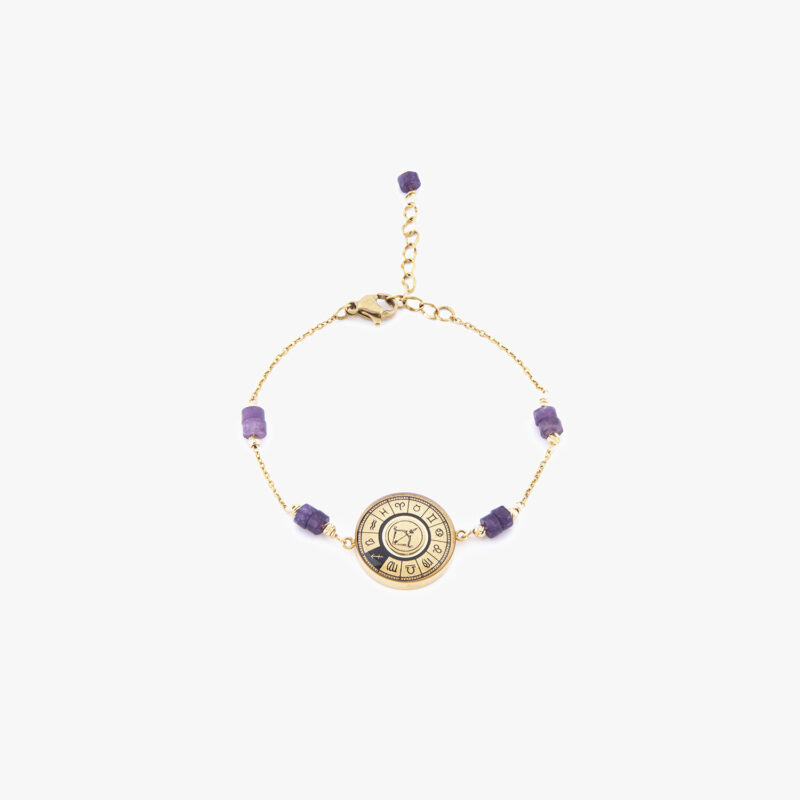 دستبند زنانه آذر با ورق طلا و زنجیر سری مانیمو - 1