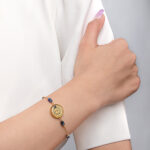 دستبند زنانه دی با ورق طلا و زنجیر سری مانیمو - 2