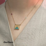 گردنبند زنانه روناک با ورق طلا و زنجیر سری یزدان - 2