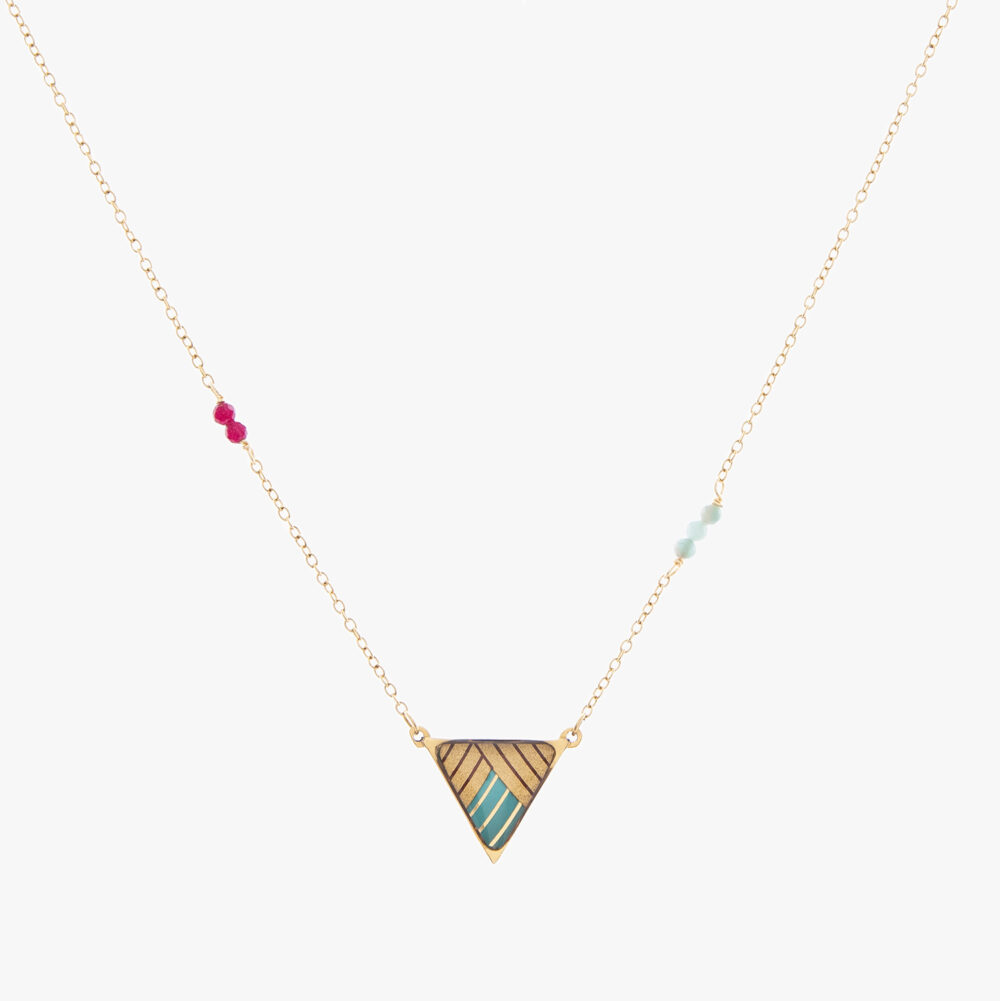 گردنبند زنانه راسا با ورق طلا و زنجیر سری هور - 1