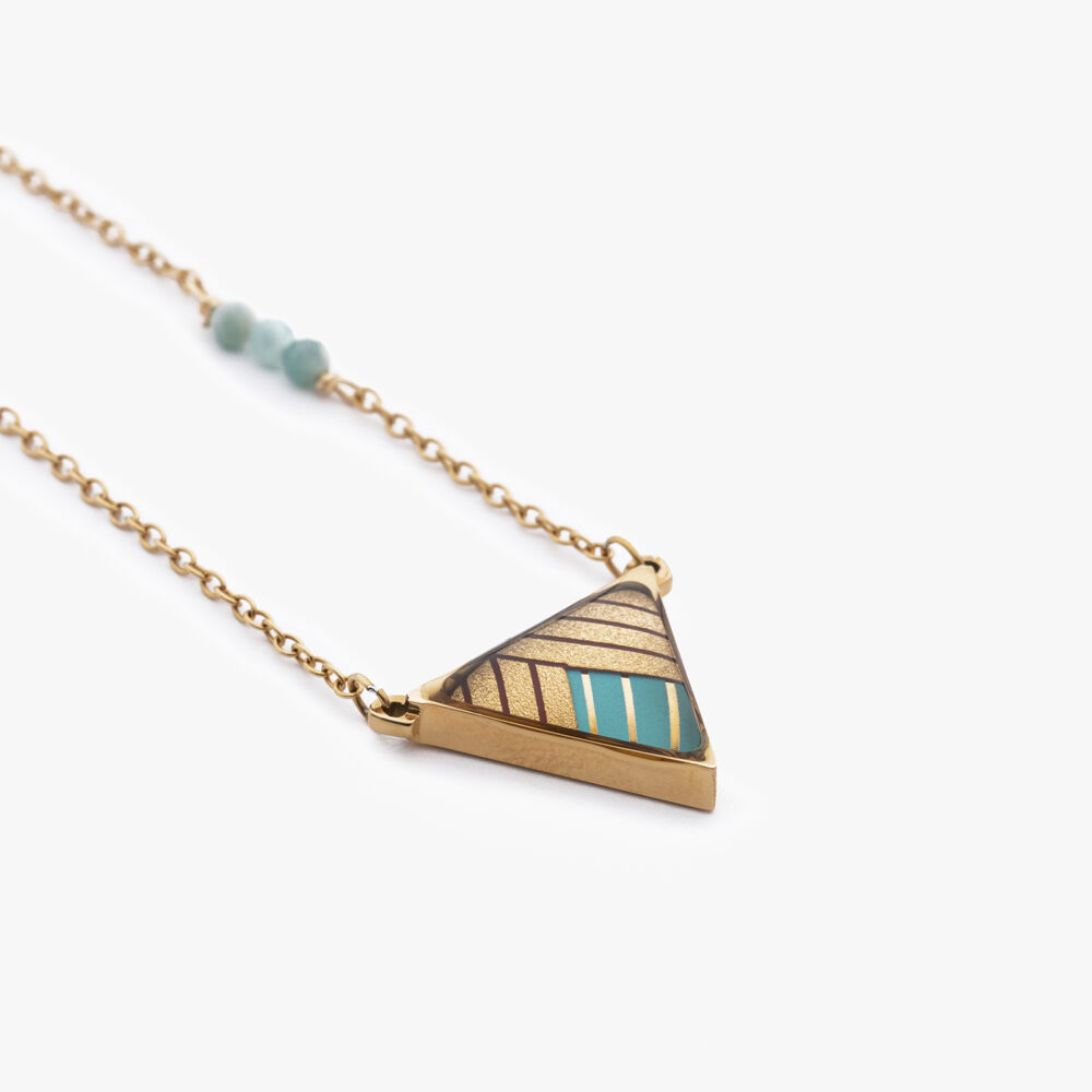 گردنبند زنانه راسا با ورق طلا و زنجیر سری هور - 2