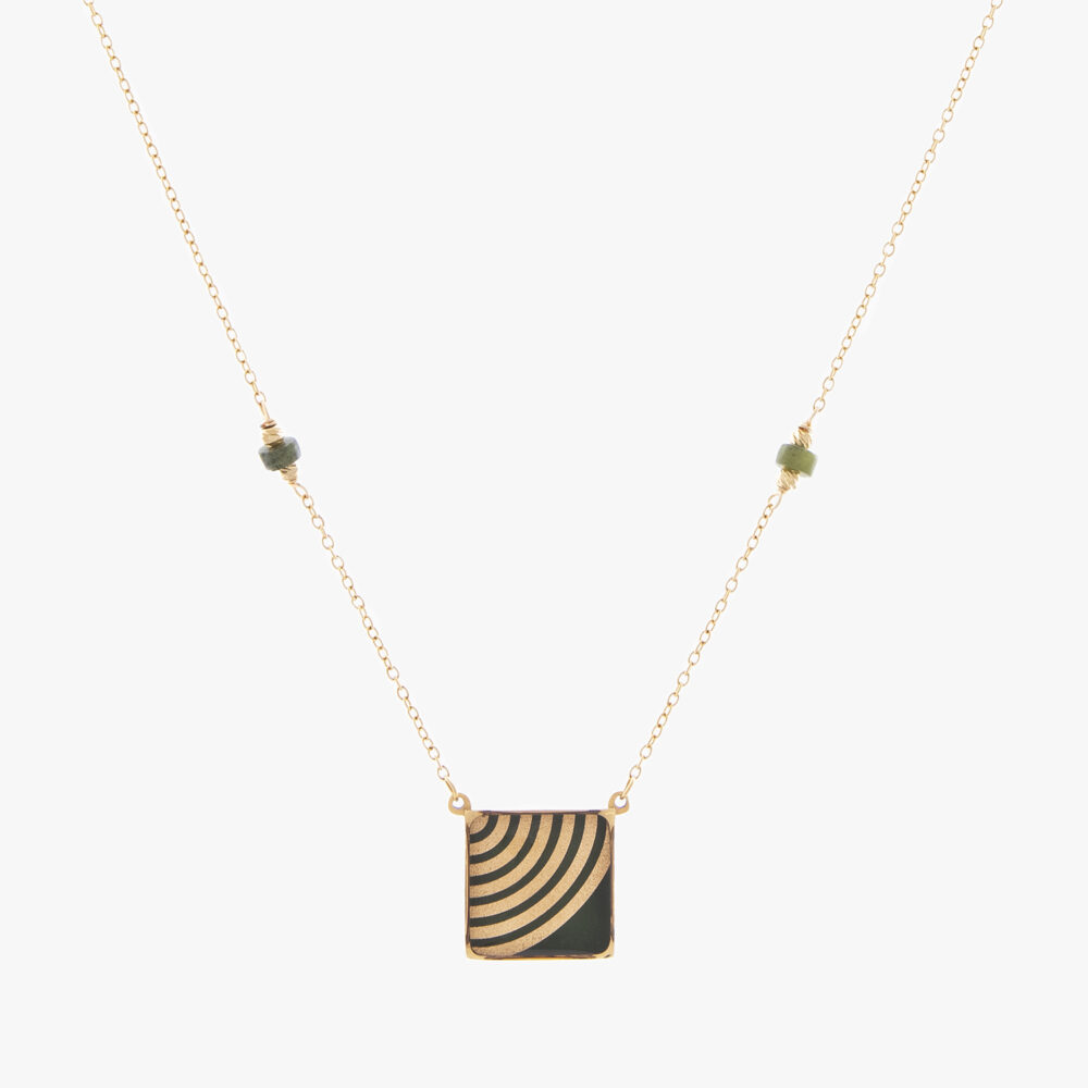 گردنبند زنانه آیلین با ورق طلا و زنجیر سری یزدان - 1