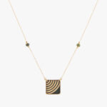 گردنبند زنانه آیلین با ورق طلا و زنجیر سری یزدان