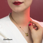 گردنبند زنانه آیلین با ورق طلا و زنجیر سری یزدان - 2