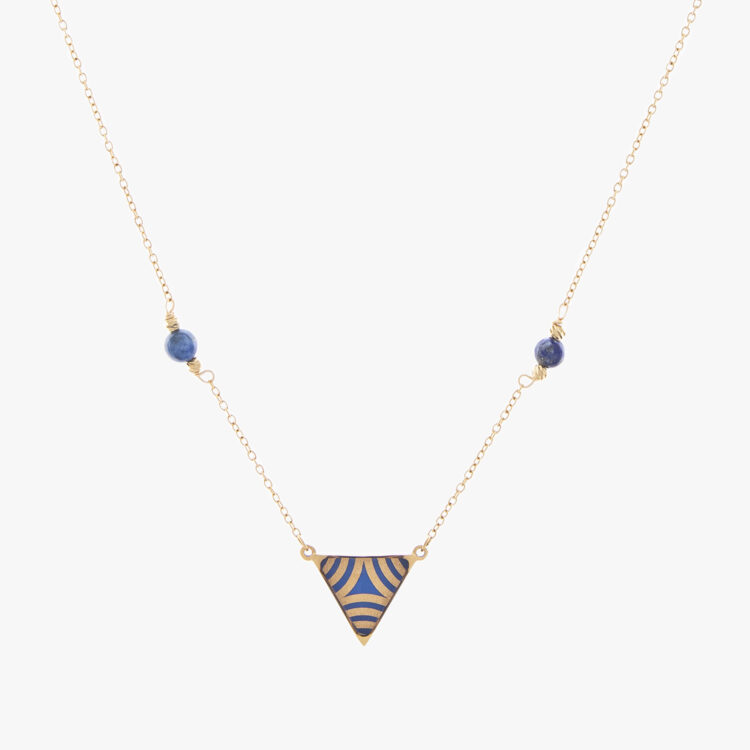 گردنبند زنانه آیدا با ورق طلا و زنجیر سری هور