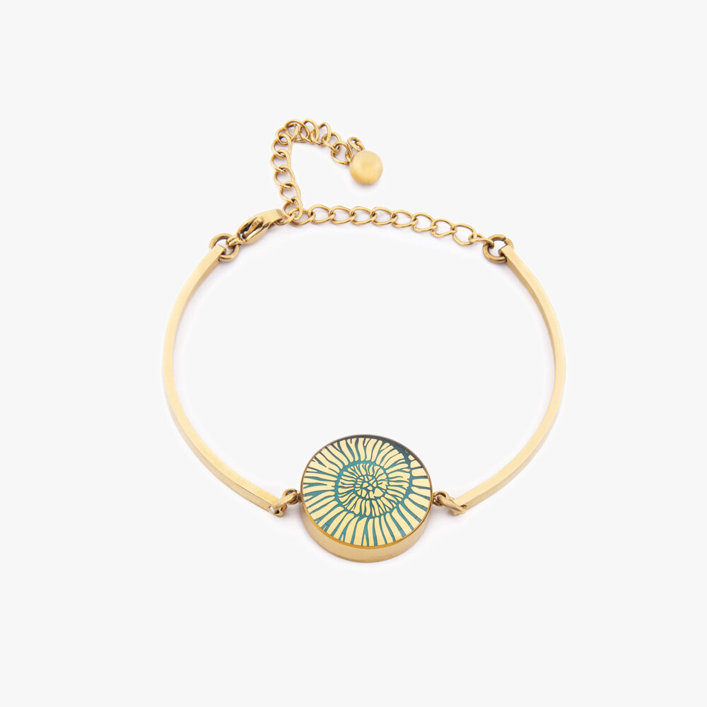 دستبند زنانه سوران با ورق طلا و زنجیر سری هما - 1