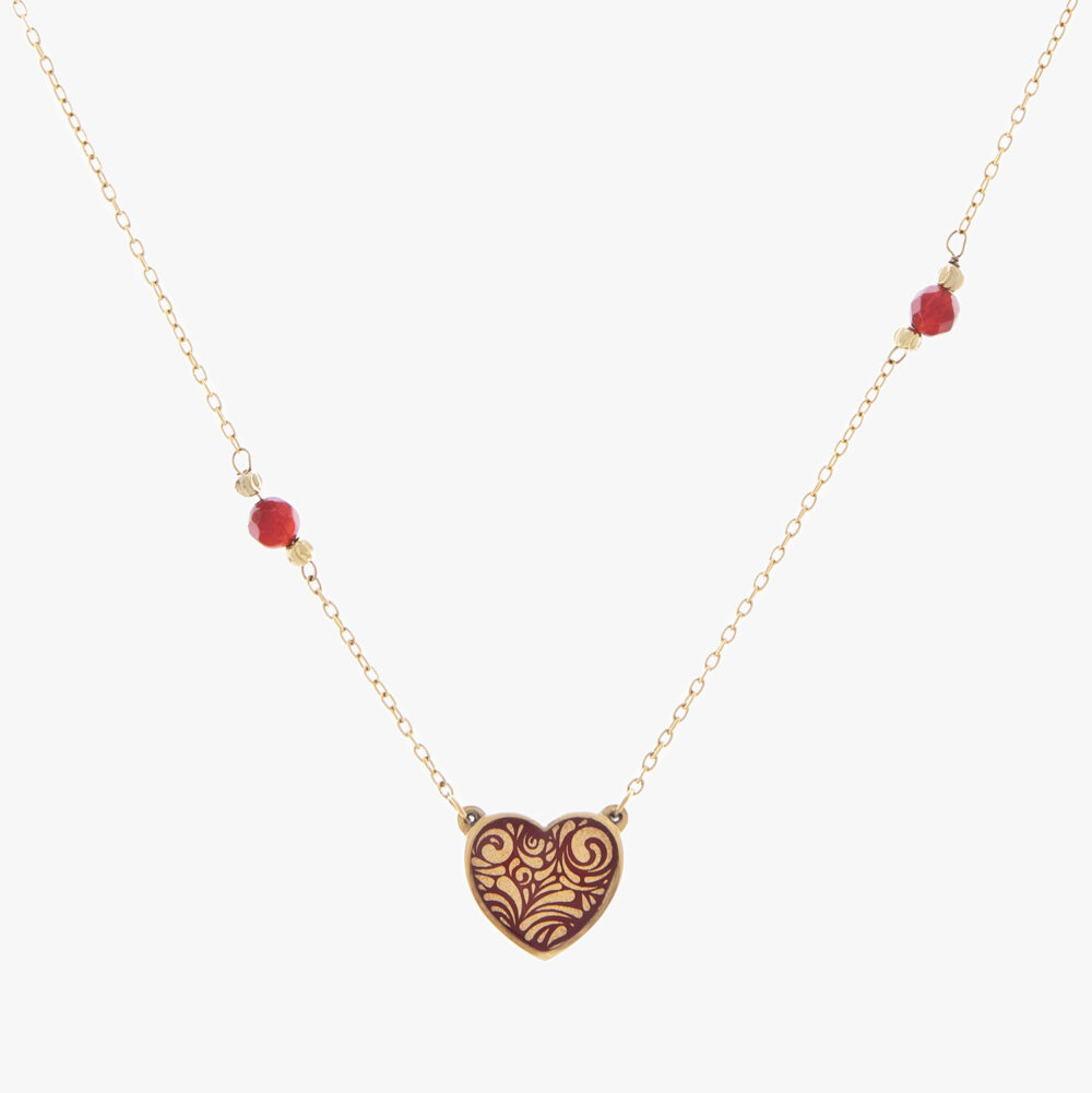 10016270-W.jpg گردنبند زنانه ژینا با ورق طلا و زنجیر سری همدم - 1