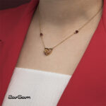 گردنبند زنانه ژینا با ورق طلا و زنجیر سری همدم - 2