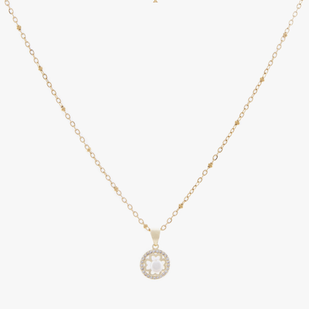 گردنبند مروارید زنانه موژان با آبکاری طلا سری زروار - 1