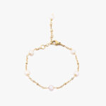 دستبند مروارید زنانه صنم با آبکاری طلا سری زروار