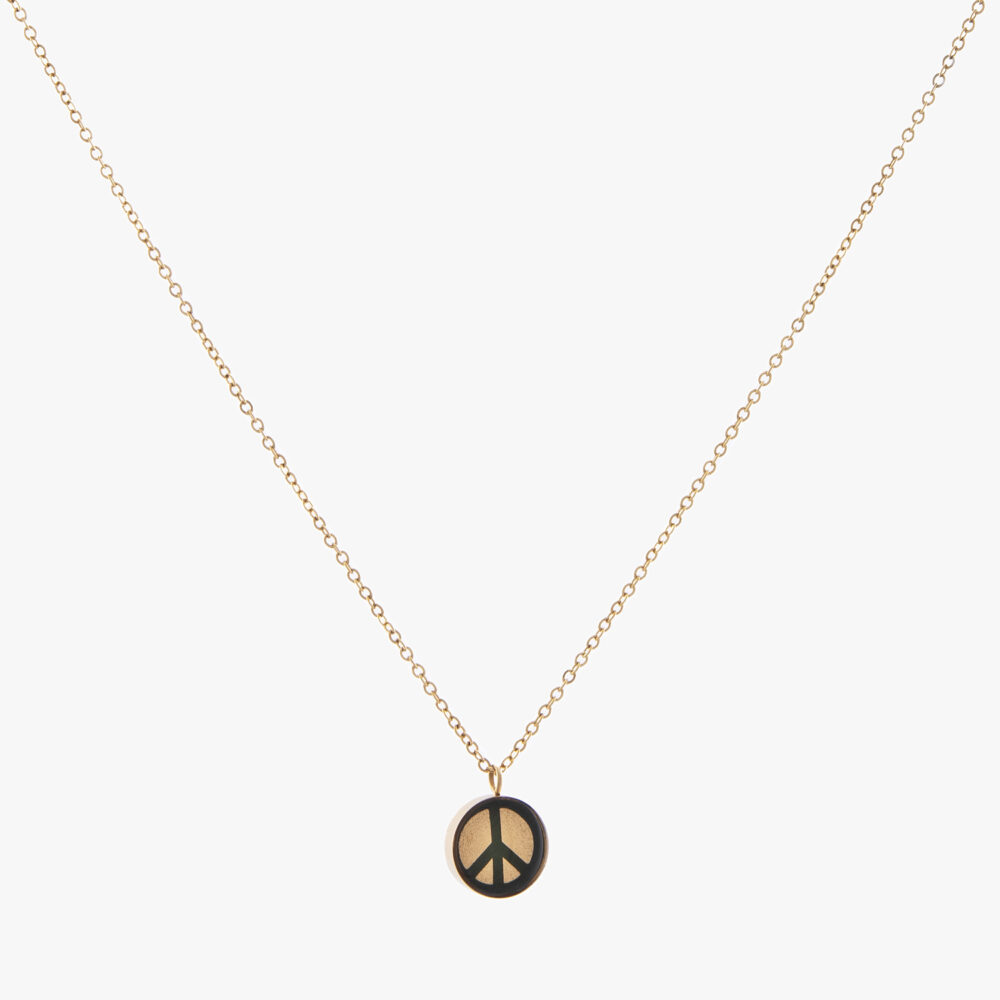 10016390-W.jpg گردنبند زنانه صلح با ورق طلا و زنجیر سری مانیمو - 1