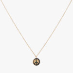 گردنبند زنانه صلح با ورق طلا و زنجیر سری مانیمو