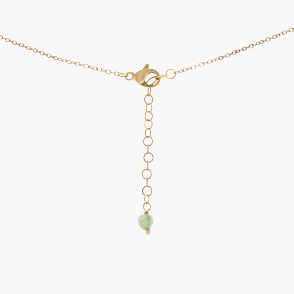 گردنبند زنانه صلح با ورق طلا و زنجیر سری مانیمو - 3