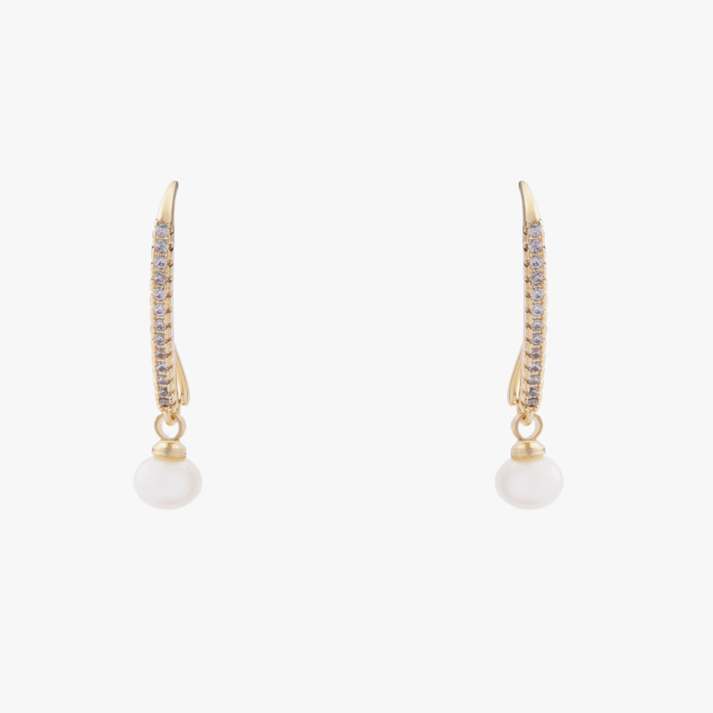 گوشواره مروارید زنانه تیارا با آبکاری طلا سری زروار - 1