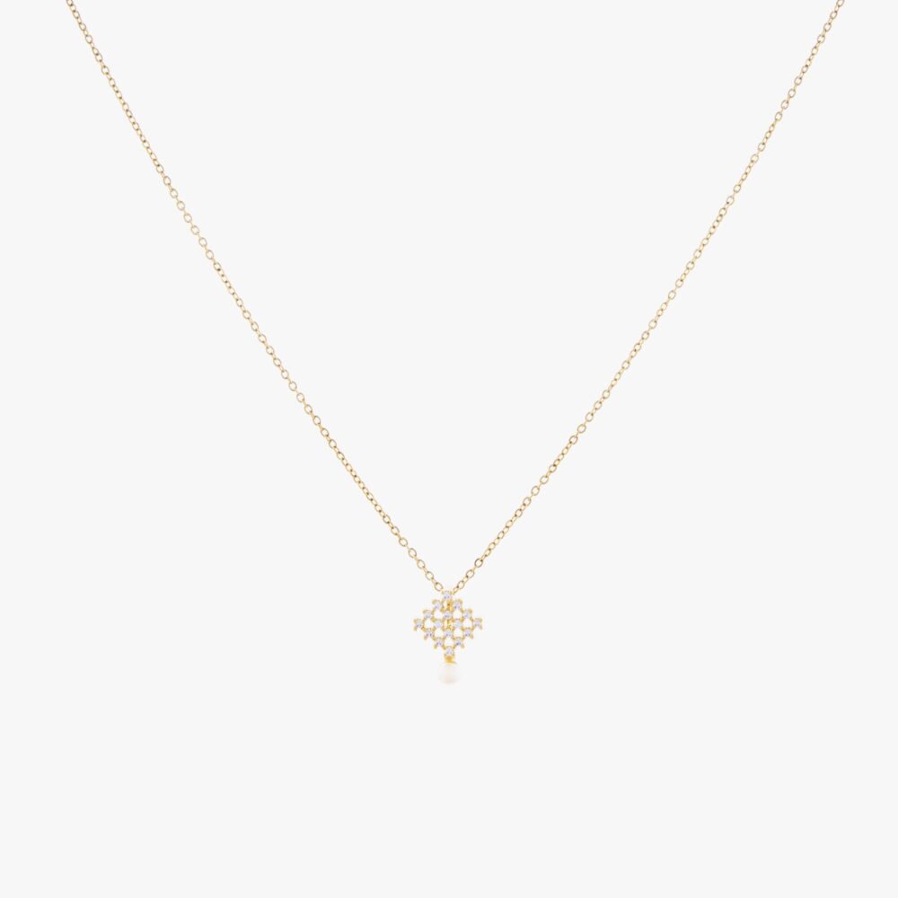 10016445-W2 گردنبند مروارید زنانه آرمیلا با آبکاری طلا سری زروار - 1