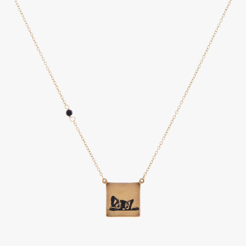 گردنبند زنانه بامشی با ورق طلا و زنجیر سری یزدان - 1