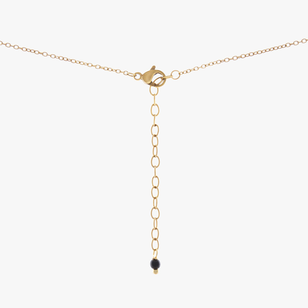 گردنبند زنانه بامشی با ورق طلا و زنجیر سری یزدان - 3