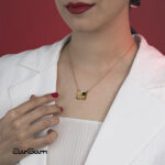 گردنبند زنانه مهنا با ورق طلا و زنجیر سری یزدان - 2