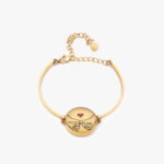 دستبند زنانه آنیسا با ورق طلا و زنجیر سری هما