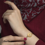 دستبند زنانه آنیسا با ورق طلا و زنجیر سری هما - 2