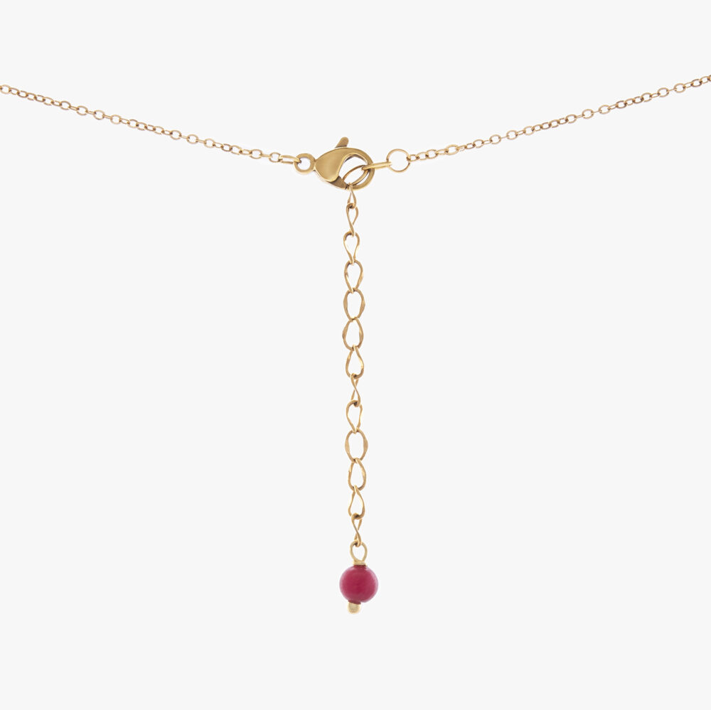 گردنبند زنانه آماندانا با ورق طلا و زنجیر سری دینا - 3