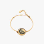 دستبند زنانه صنم با ورق طلا و زنجیر سری هما