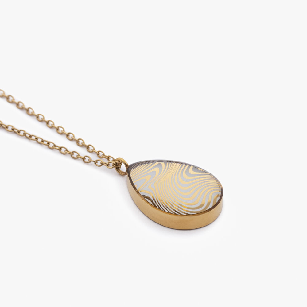 گردنبند زنانه زبرا با ورق طلا و زنجیر سری بارش - 2