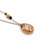 گردنبند زنانه ژیوا با ورق طلا و زنجیر سری بارش - 3