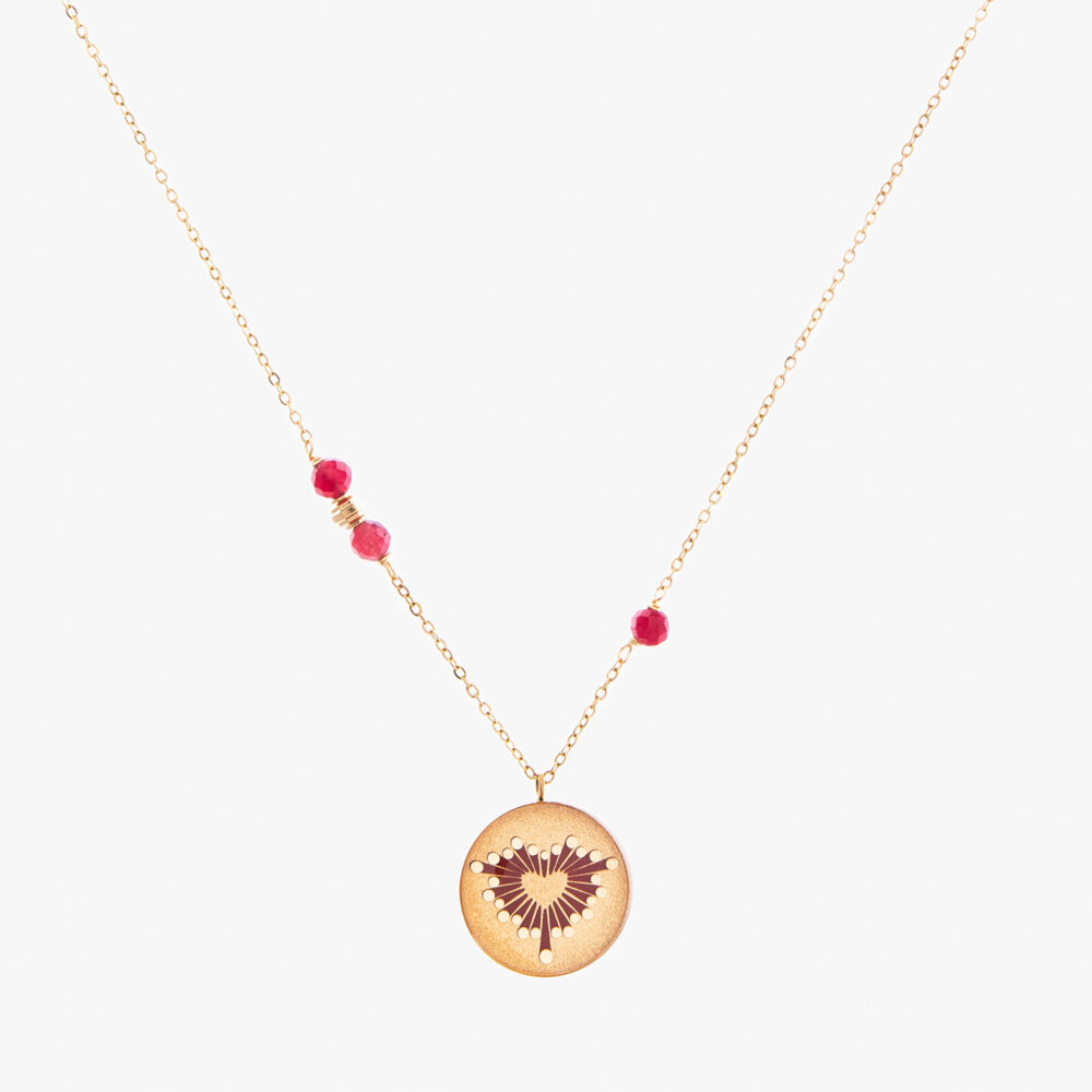 گردنبند زنانه آنالی با ورق طلا و زنجیر سری مانیمو - 1