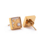 گوشواره زنانه شمیسا با ورق طلا سری یزدان - 2