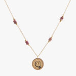 گردنبند زنانه شهریور با ورق طلا و زنجیر سری مانیمو