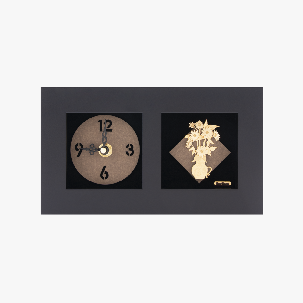 ساعت رومیزی طلا گل داوودی - 1