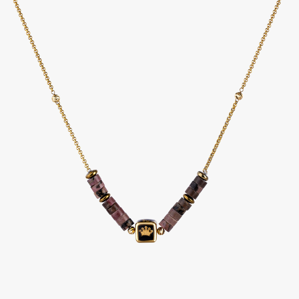 گردنبند زنانه باله با ورق طلا و زنجیر سری زینو - 1