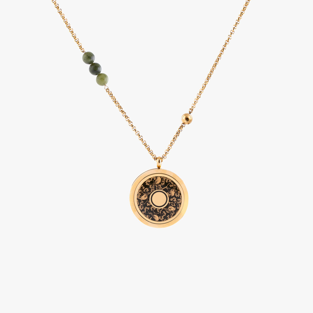 گردنبند زنانه آشیانه با ورق طلا و زنجیر سری لاکت نیاز - 1