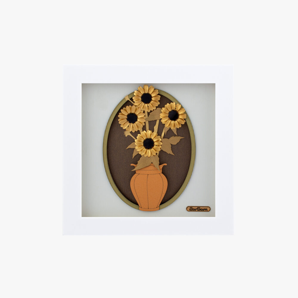 تابلو طلا طبیعت آفتابگردان - 1