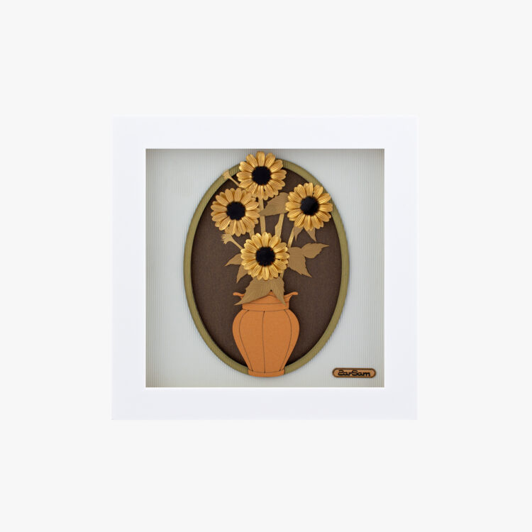 تابلو طلا طبیعت آفتابگردان