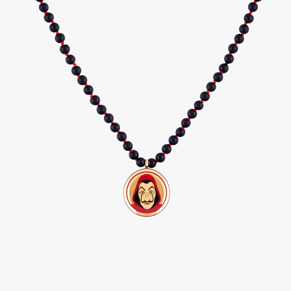 گردنبند مردانه مانی هایست با ورق طلا و سنگ سری مانی کلاسیک - 1