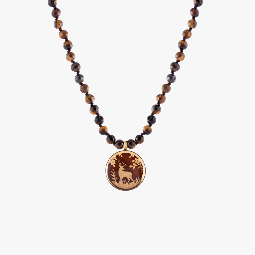 گردنبند زنانه خیال با ورق طلا و سنگ سری ترنم - 1