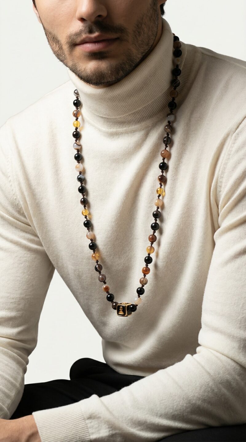 گردنبند شطرنج با ورق طلا و سنگ سری زینو - 2