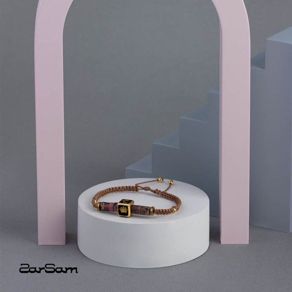 دستبند زنانه باله با ورق طلا و سنگ سری زینو - 3