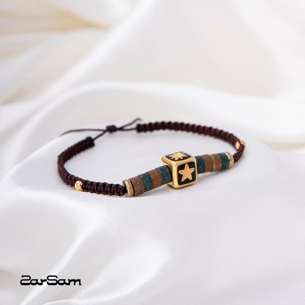 دستبند زنانه فلک با ورق طلا و سنگ سری زینو - 3