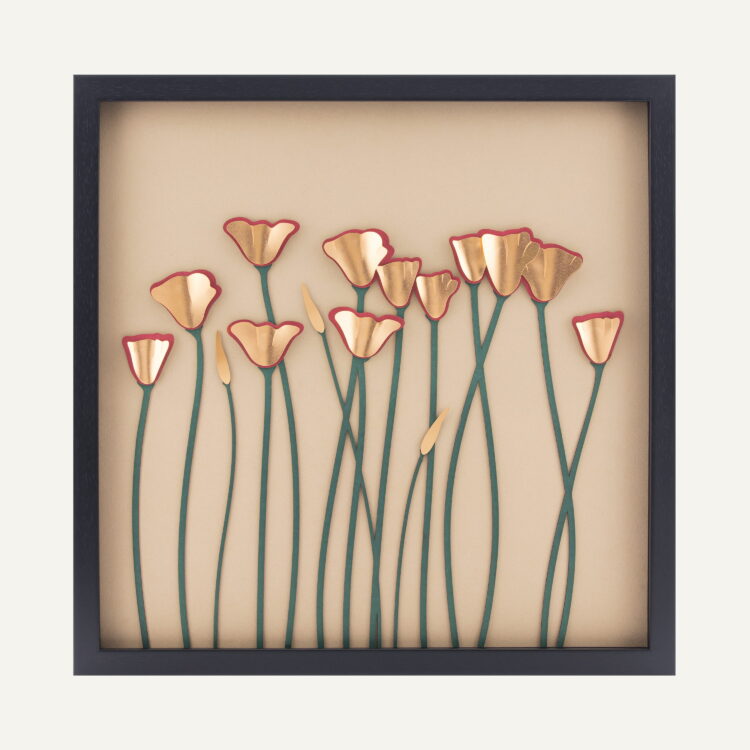 تابلو طلا طبیعت دشت شقایق