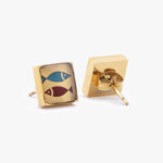 گوشواره زنانه ماهیک با ورق طلا سری یزدان - 2