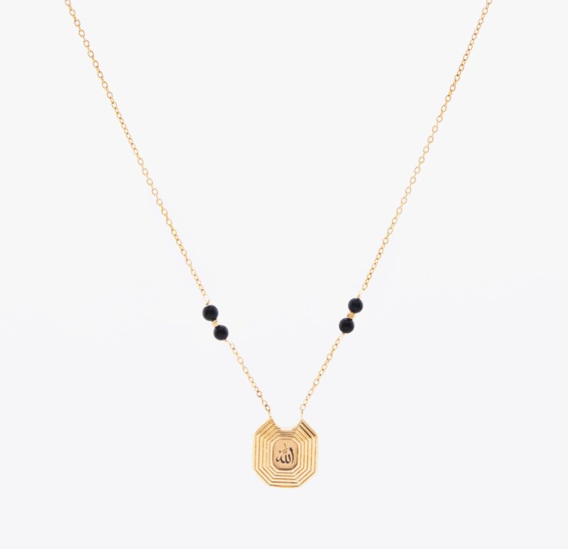 گردنبند زنانه الله با ورق طلا و زنجیر سری نشان - 1